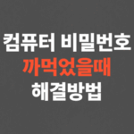 컴퓨터 비밀번호 까먹었을때, 윈도우 비밀번호 복구 방법
