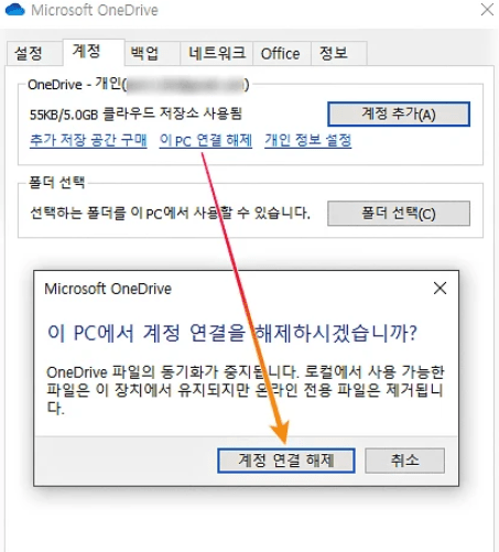 초간단 원드라이브 삭제 방법, 동기화 해제하는법