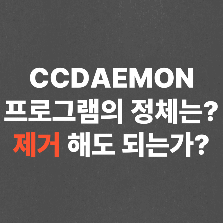 ccdaemon 프로그램 정체, 삭제해도 되는가?