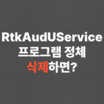 RtkAudUService 프로그램 정체, 삭제하면?