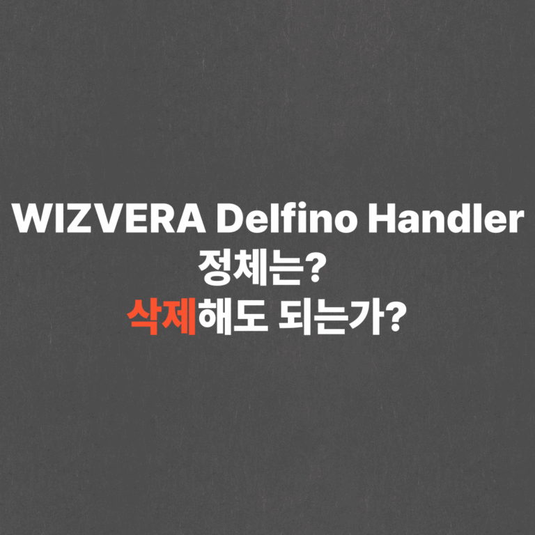 WIZVERA Delfino Handler 정체는? 삭제해도 되는가?