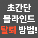 초간단 블라인드 탈퇴 방법! (인증 초기화)