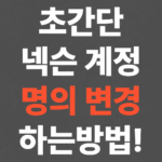 초간단 넥슨 계정 명의 변경 하는방법!