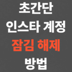초간단 인스타 계정 잠김 해제 방법!!