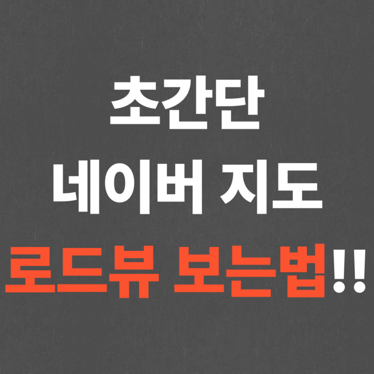 초간단 네이버 지도 로드뷰 보는법!!