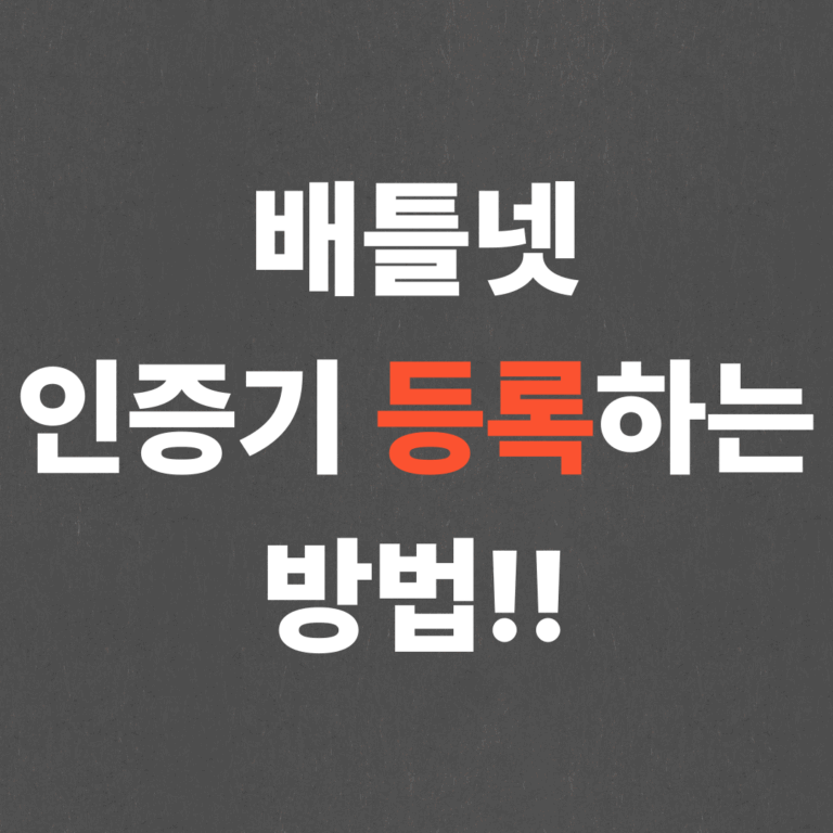 배틀넷 인증기 등록하는 방법!!