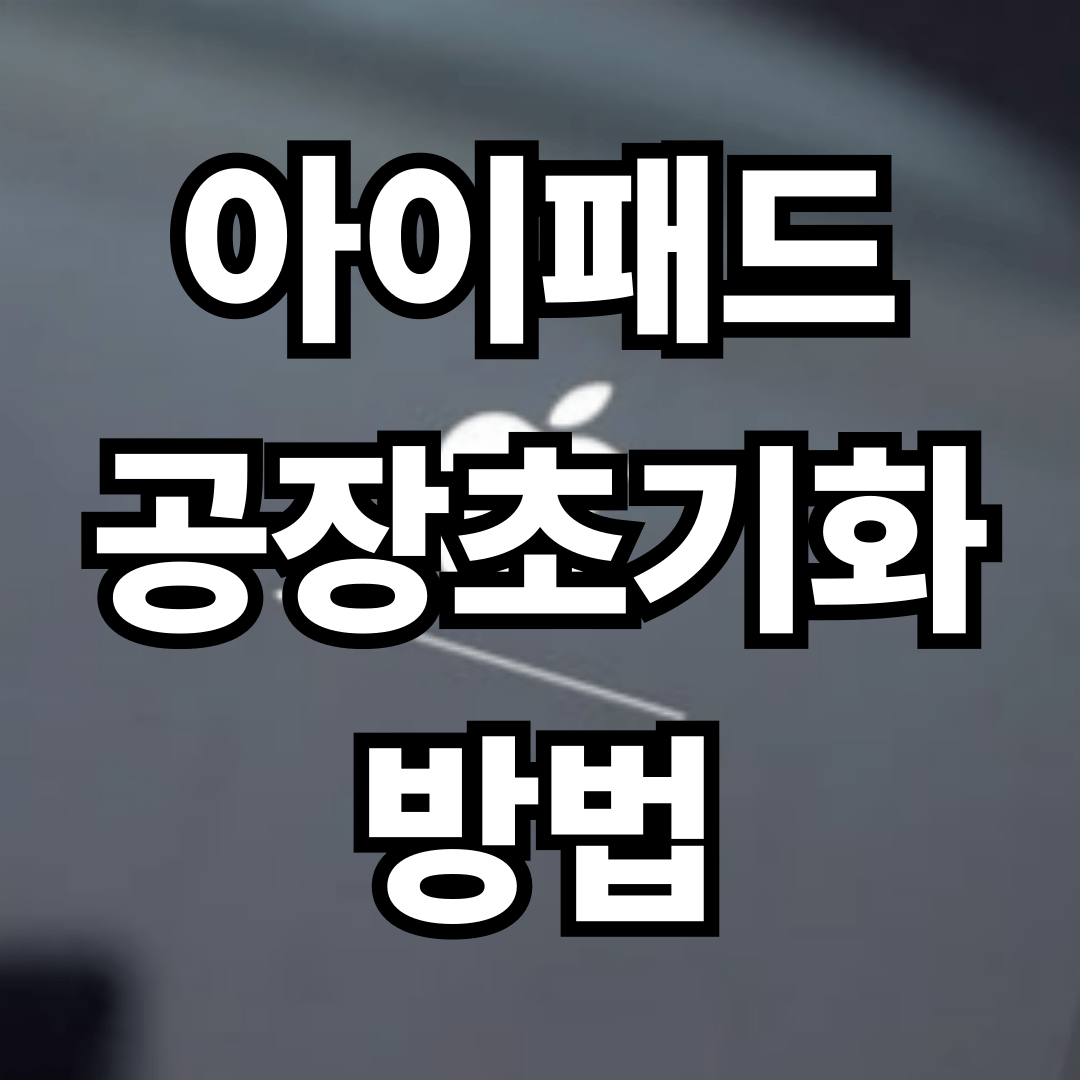 초간단 아이패드 공장초기화 방법!!