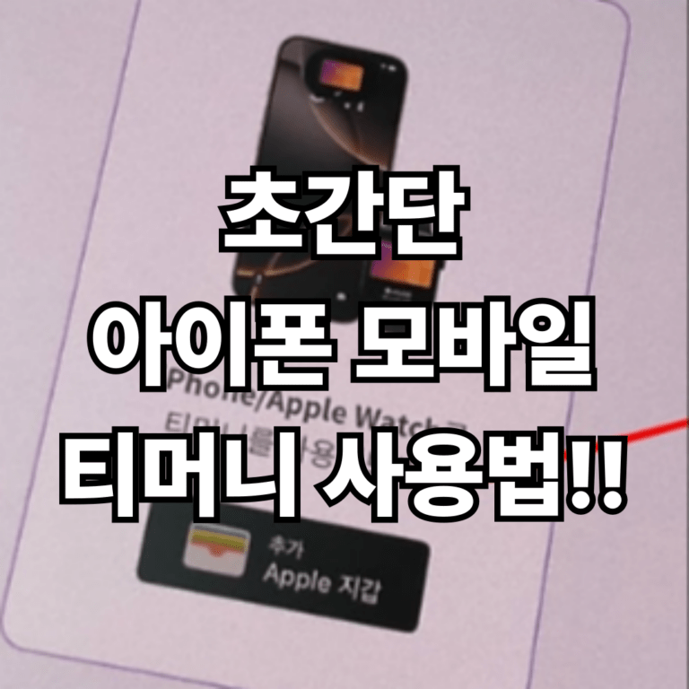 초간단 아이폰 모바일 티머니 사용법!!