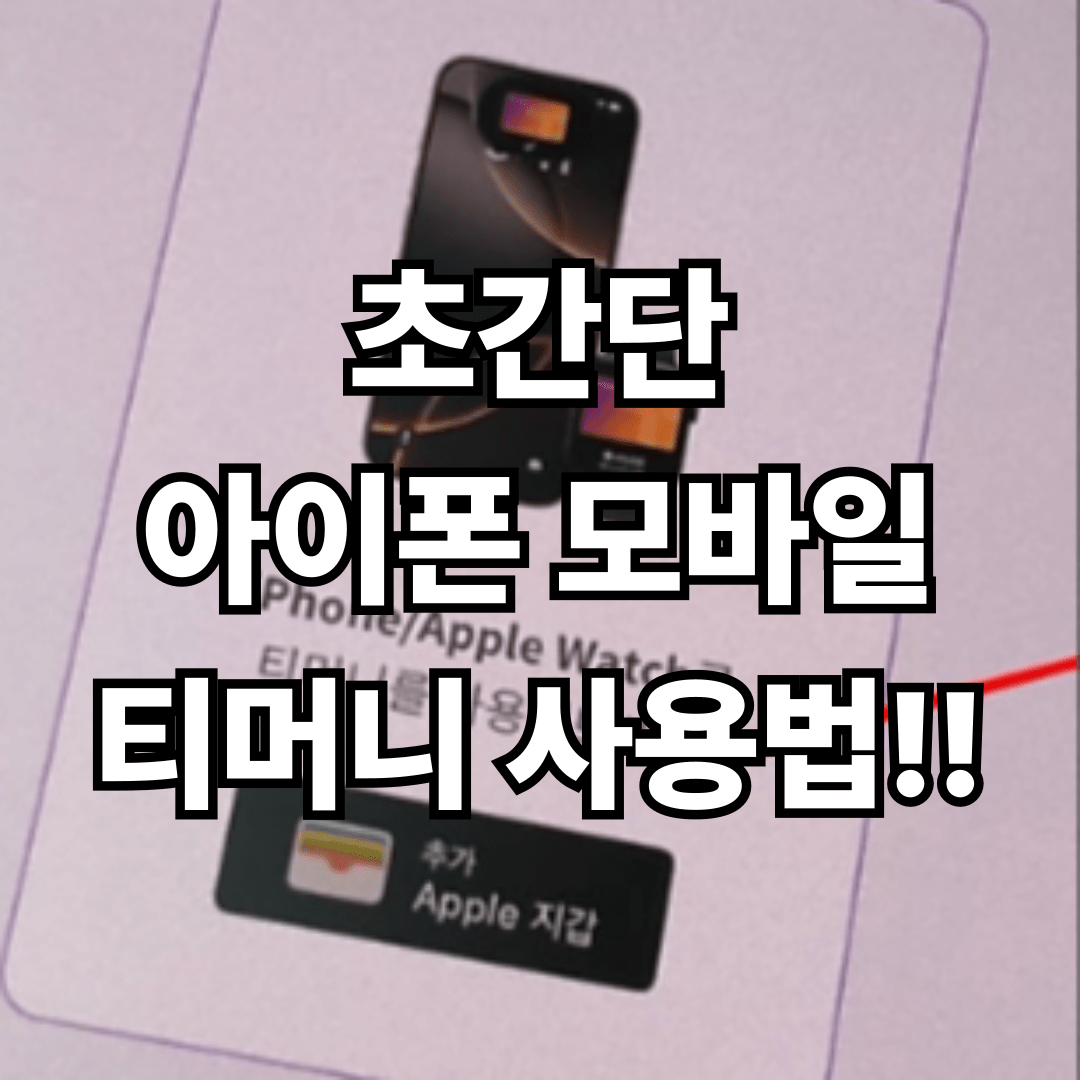 초간단 아이폰 모바일 티머니 사용법!!